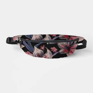 Wasserfarben Krimson Floral auf schwarz Bauchtasche