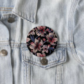 Wasserfarben Krimson Floral auf schwarz Button (Beispiel)