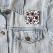 Wasserfarben Krimson Floral auf Weiß Button (Beispiel)