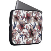 Wasserfarben Krimson Floral auf Weiß Laptopschutzhülle (Vorne Rechts)