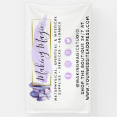 Wasserfarben-Kristalle und geometrisches Boho-Logo Banner (Vertikal)