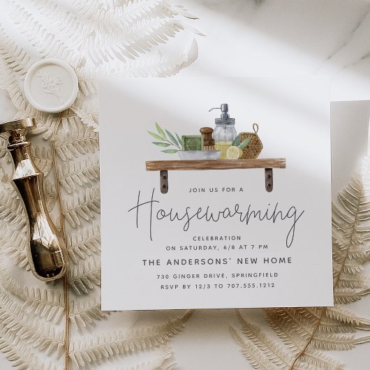 Wasserfarben Küchenschelf Party Einladung