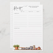 Wasserfarben Küchenschelf Töpfe Tülpe Blatt (Vorne/Hinten)