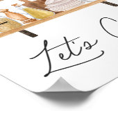 Wasserfarben Küchenutensilien und Haushaltspflanze Poster (Ecke)