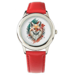 Wasserfarben Kunst - Eleganter Mystic Fox eWatch Armbanduhr