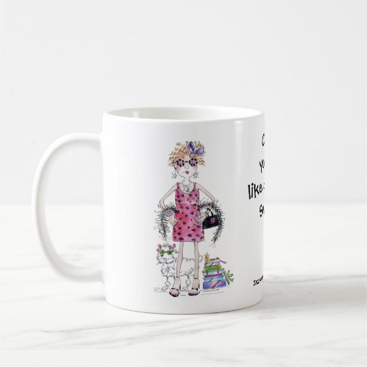 Wasserfarben Kunst Frauen Humorales Sprichwort Kaffeetasse (Links)