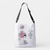 Wasserfarben Kunst Frauen Humorales Sprichwort Tragetaschen Mit Langen Trägern (Rückseite)