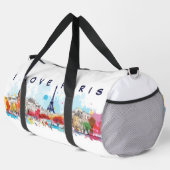 Wasserfarben Kunst, Liebe Paris Eiffelturm Duffle Bag (Rechte Ecke)