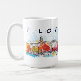 Wasserfarben Kunst, Liebe Paris Eiffelturm Kaffeetasse