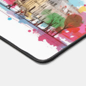 Wasserfarben Kunst, Liebe Paris Eiffelturm Schreibtischunterlage (Ecke)