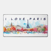 Wasserfarben Kunst, Liebe Paris Eiffelturm Schreibtischunterlage (Vorderseite)