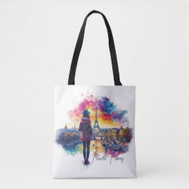 Wasserfarben Kunst, Liebe Paris Eiffelturm Tasche