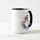 Wasserfarben Kunst, Liebe Paris Eiffelturm Tasse (VorderseiteRechts)