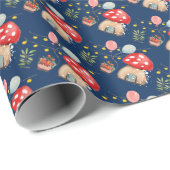 Wasserfarben Kunst, Niedliches Muschrooms Illustra Geschenkpapier (Rolleneckpunkt)