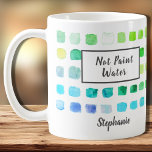 Wasserfarben-Künstler nicht malen Wasser grün. Kaffeetasse<br><div class="desc">Diese Tasse ist mit einem Aquarellmuster in Türkis, Blau und Grün dekoriert. Es steht Not Paint Water und kann mit einem Namen oder Monogramm personalisiert werden. Ideal für einen Künstler oder jemanden, der gerne malt. Weil wir unsere Kunstwerke erstellen, werden Sie dieses exakte Bild von anderen Designern nicht finden. Original...</div>