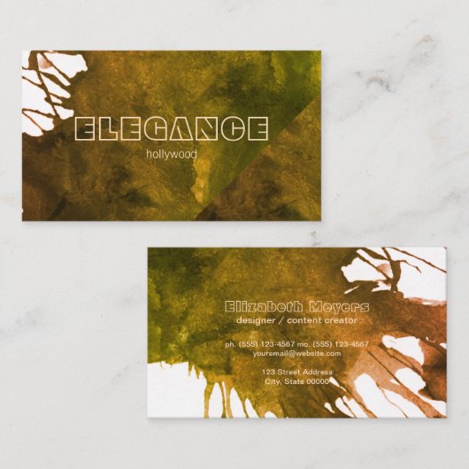 Wasserfarben, künstlerisch ausdrucksstark II Visitenkarte (Vorne/Hinten)