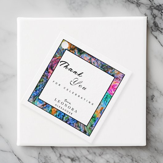 Wasserfarben Künstlerische Blume Danke zum Geburts Geschenkanhänger