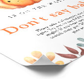 Wasserfarben-Kürbis-Babydusche - Sagen Sie nicht, Poster (Ecke)