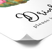 Wasserfarben-Kürbisbogenbrunnendusche Getränke Poster (Ecke)