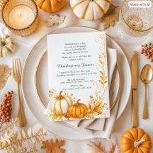 Wasserfarben-Kürbisfeld Thanksgiving-Dinner