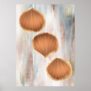 Wasserfarben Küste Muscheln Poster