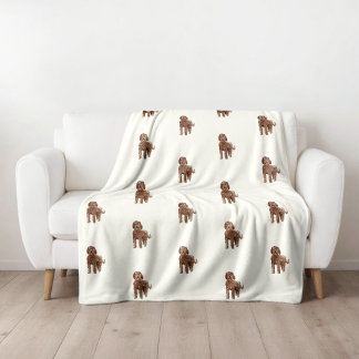 Wasserfarben-Labradoodle-Flanelldecke Fleecedecke