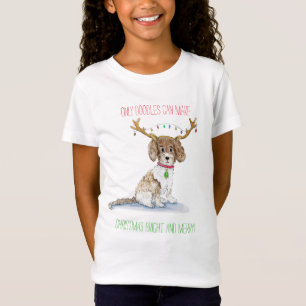 Wasserfarben Labradoodle Weihnachtsbeleuchtung Gew T-Shirt