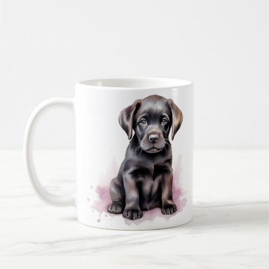 Wasserfarben-Labrador-Retriever-Hund Niedliche Wel Kaffeetasse (Links)