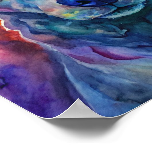 Wasserfarben-Lackdoster Poster (Ecke)