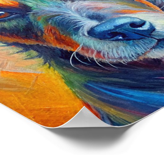 Wasserfarben-Lackdoster Poster (Ecke)