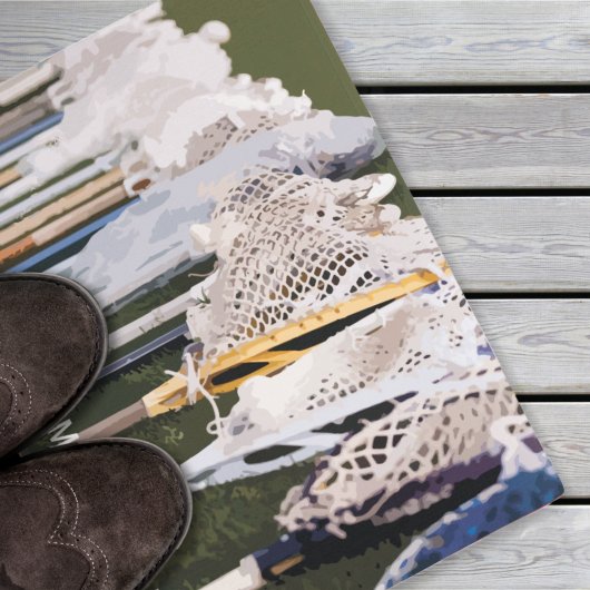Wasserfarben-Lacrosse-Sticks Fußmatte