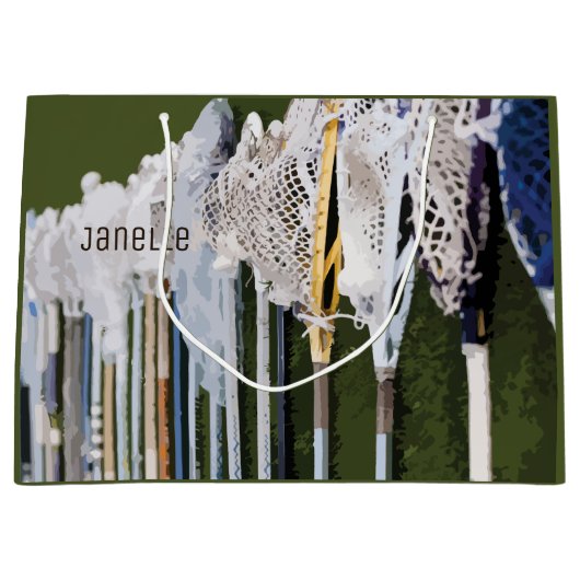 Wasserfarben-Lacrosse-Sticks Große Geschenktüte (Vorderseite)