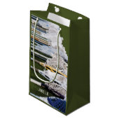 Wasserfarben-Lacrosse-Sticks Kleine Geschenktüte (Vorderseite Schrägansicht)