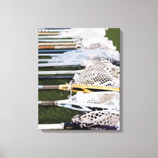 Wasserfarben-Lacrosse-Sticks Leinwanddruck (Vorderseite)