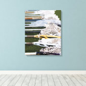 Wasserfarben-Lacrosse-Sticks Leinwanddruck (Insitu (Holzboden))