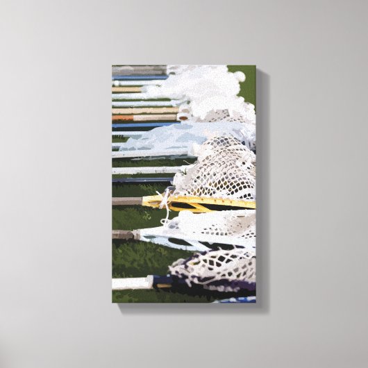 Wasserfarben-Lacrosse-Sticks Leinwanddruck (Vorderseite)