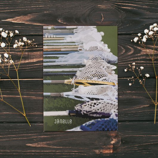 Wasserfarben-Lacrosse-Sticks Mitteilungskarte