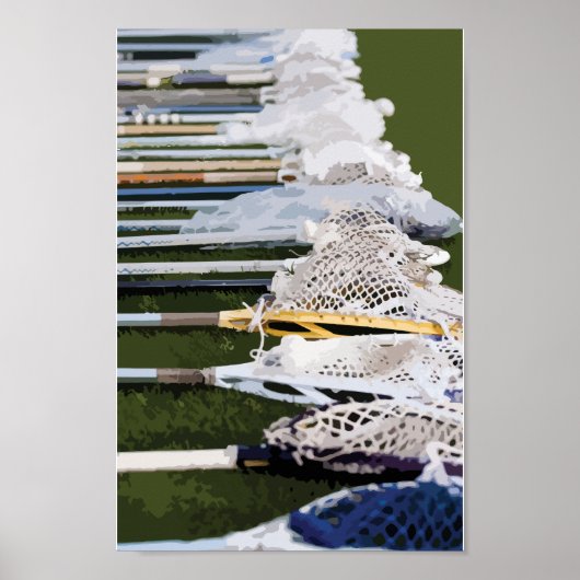 Wasserfarben-Lacrosse-Sticks Poster (Vorne)