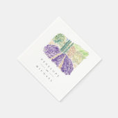 Wasserfarben-Lavendel-Felder Hochzeiten von Napkin Serviette (Ecke)