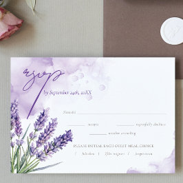 Wasserfarben-Lavendel-Hochzeit RSVP Karte
