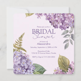 Wasserfarben-Lavendel-Hydrangea-Blume-Brautparty Einladung