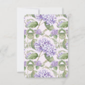Wasserfarben-Lavendel-Hydrangea-Blume Hochzeit RSVP Karte (Rückseite)