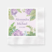 Wasserfarben-Lavendel-Hydrangea-Blume Hochzeit Serviette (Vorderseite)
