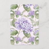 Wasserfarben-Lavendel-Hydrangea-Fern-Blätter Hochz Begleitkarte (Rückseite)