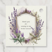 Wasserfarben-Lavendel-Regal-Brautparty Geschenkanhänger (Rückseite)
