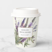 Wasserfarben-Lavendel-Regal-Brautparty Pappbecher (Vorderseite)
