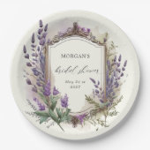 Wasserfarben-Lavendel-Regal-Brautparty Pappteller (Vorderseite)