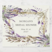 Wasserfarben-Lavendel-Regal-Brautparty Schaumweinetikett (Einzelnes Label)