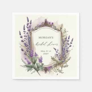 Wasserfarben-Lavendel-Regal-Brautparty Serviette