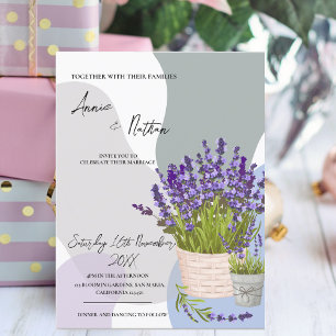 Wasserfarben-Lavendel-Stiele bei einer Hochzeit im Postkarte